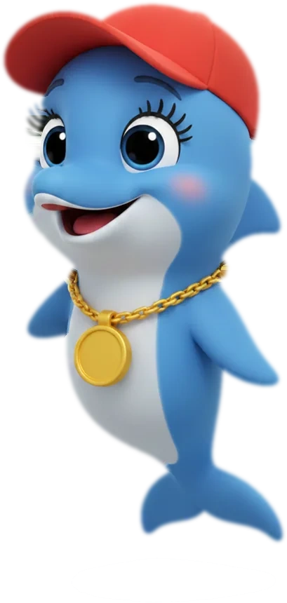 Echo, a calm dolphin.