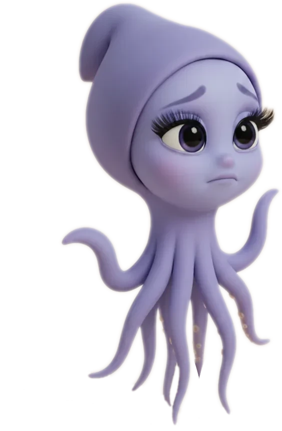 Luna, a gentle violet jellyfish.